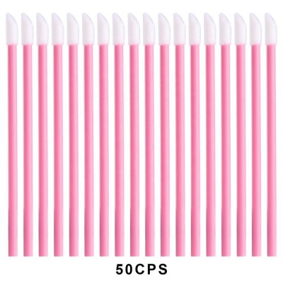 BS-MALL 50 Pcs Disposable Lip Brushes Make Up Brush Lipstick Lip Gloss Wands Applicator Tool Disposable Lip Brushes Tool