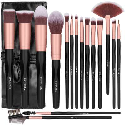 BS-MALL 2020 makeup blending brush rose gold OEM 16pcs cosmetic make up brushes with bag