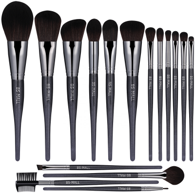 Wholesale 16 PCS Black Cosmetic Make Up Brush OEM available Unique Design Handle Makeup Brushes Set